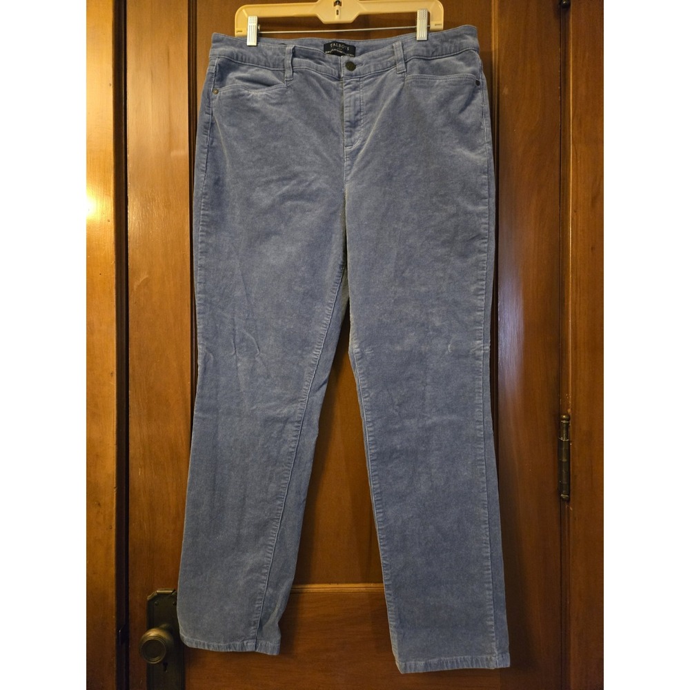 Talbots Women's High Waist Straight Leg Corduroy Jeans Size 16 Simply Flattering